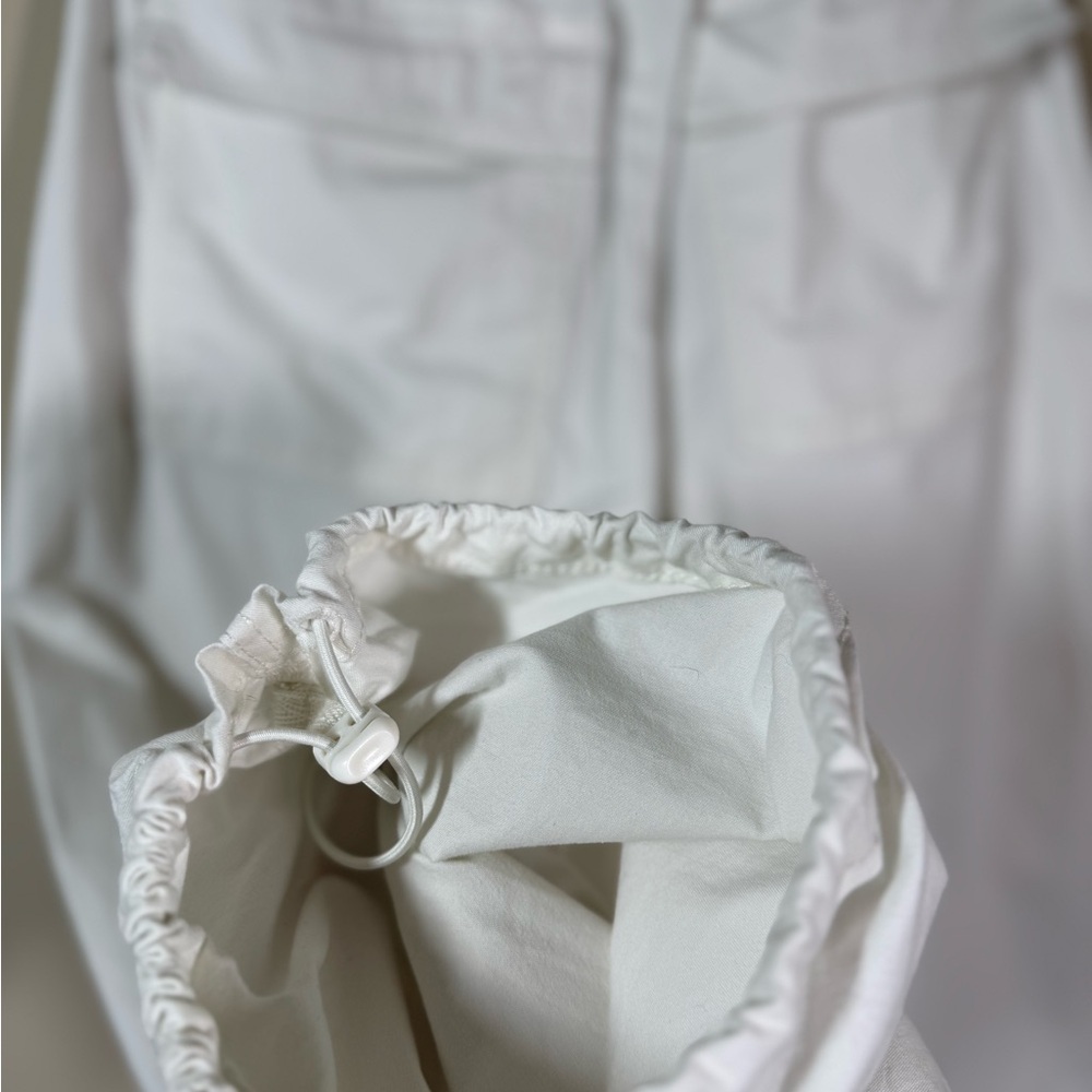 H&M Parachute Cargo Pants Size Youth 14 off White Baggy Leg Drawstring - Picture 7 of 8